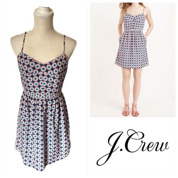 J.Crew Casual Fit & Flare Sundress In Retro Floral - Picture 1 of 16